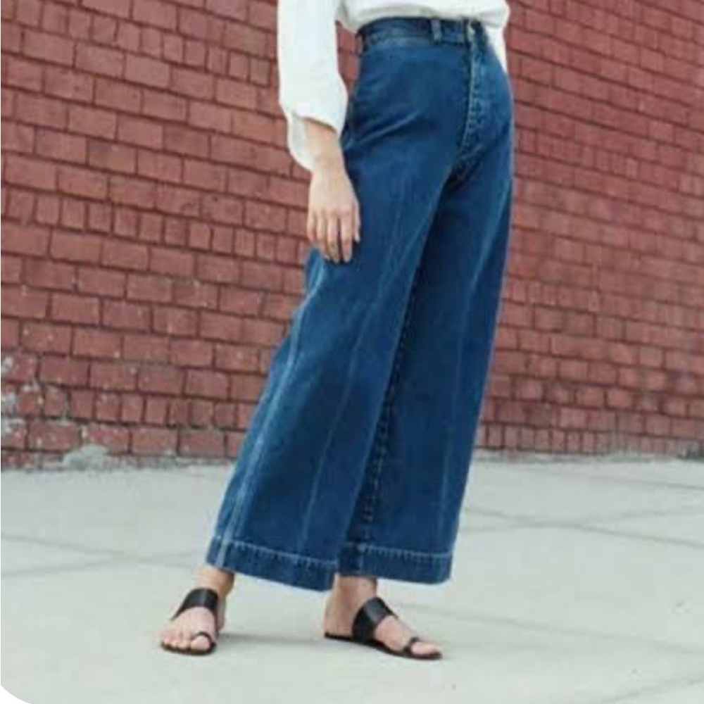 Caron Callahan Dark Blue Flare Jeans